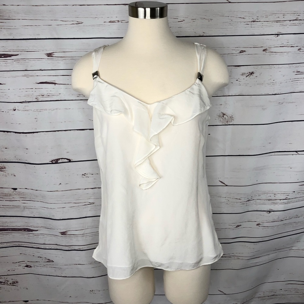 WHBM White Silk Top‎